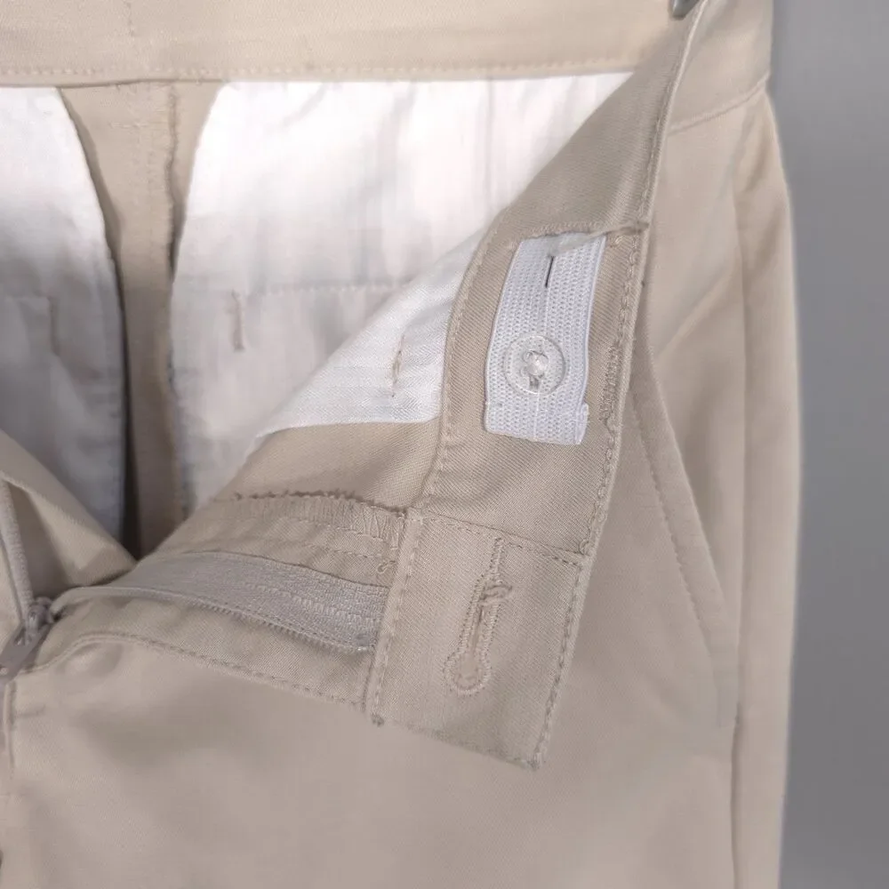 PGA TOUR Kids Boys Pants 10-12 Golf Beige Flats Front‎ Stretch Chino Casual
